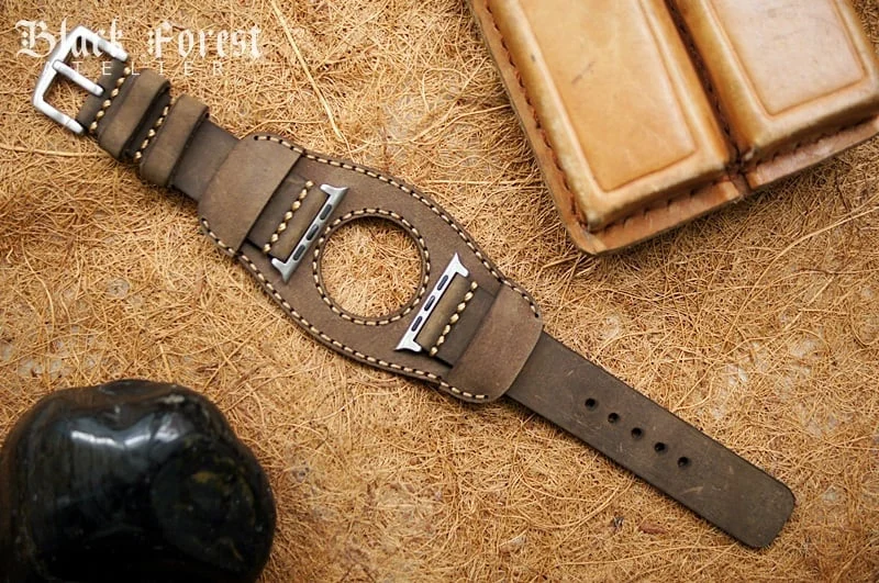 CUFF handgefertigt Leder Uhrenarmband incl. Lugs Adapter für Apple Watch (oder Apple Watch Sport) 42mm oder 38mm – Bild 5